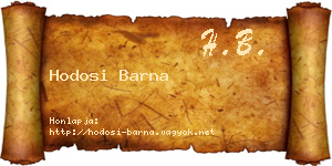 Hodosi Barna névjegykártya