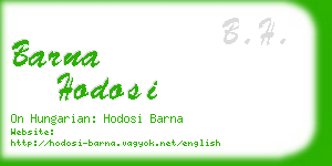 barna hodosi business card